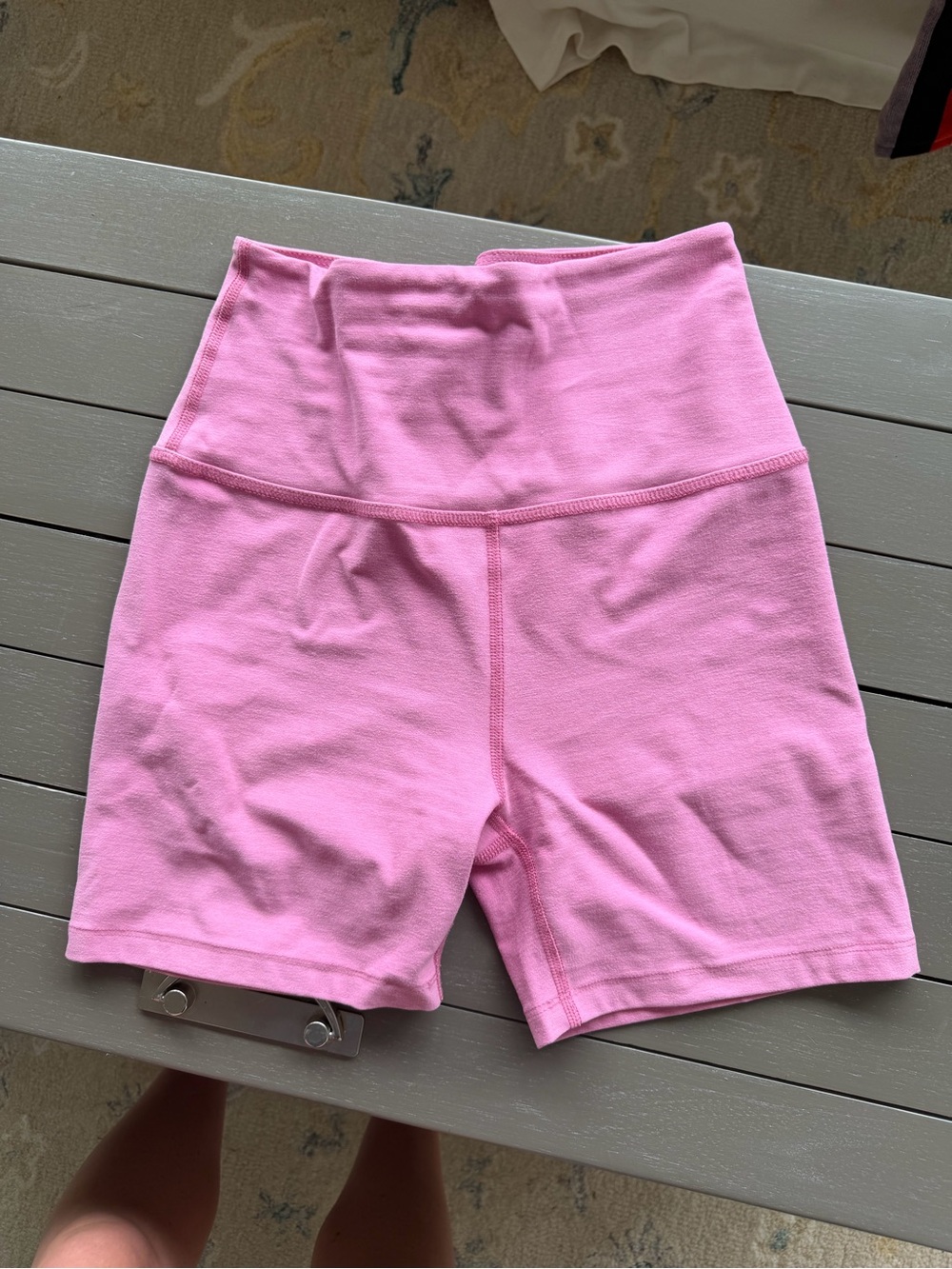 Beyond Yoga Pink Spacedye Keep Pace Shorts 5”